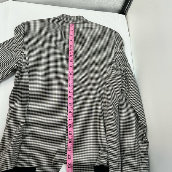 Massimo Dutti Blazer Jacket women’s 8 Black/White check Two button - Picture 9 of 10